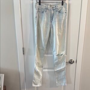 Abercrombie Hi Waisted Light Blue Distressed Women's Jeans size 2